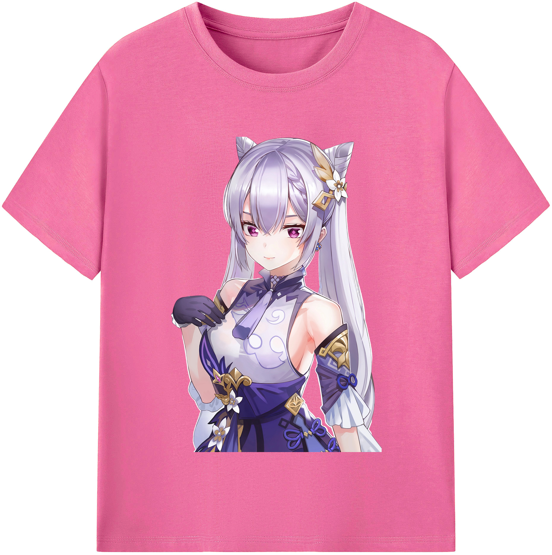 げんし神 刻晴 こくせい genshin Kokusei レディースカジュアルプリントTシャツ（綿100％）